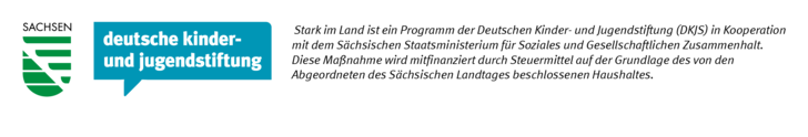 Logo Freistaat Sachsen und Deutsche Kinder- und Jugendstiftung Sachsen 